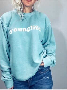 "Younglife" Teal Oversized Sweatshirt